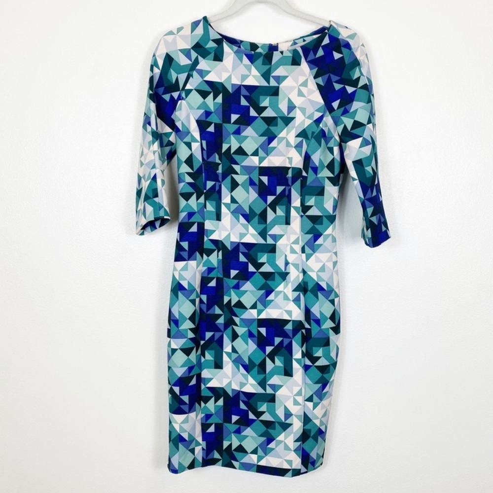 H&M Geometric Blue Green Dress
